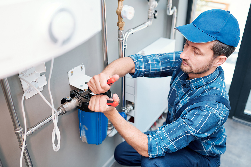 Plumber at work